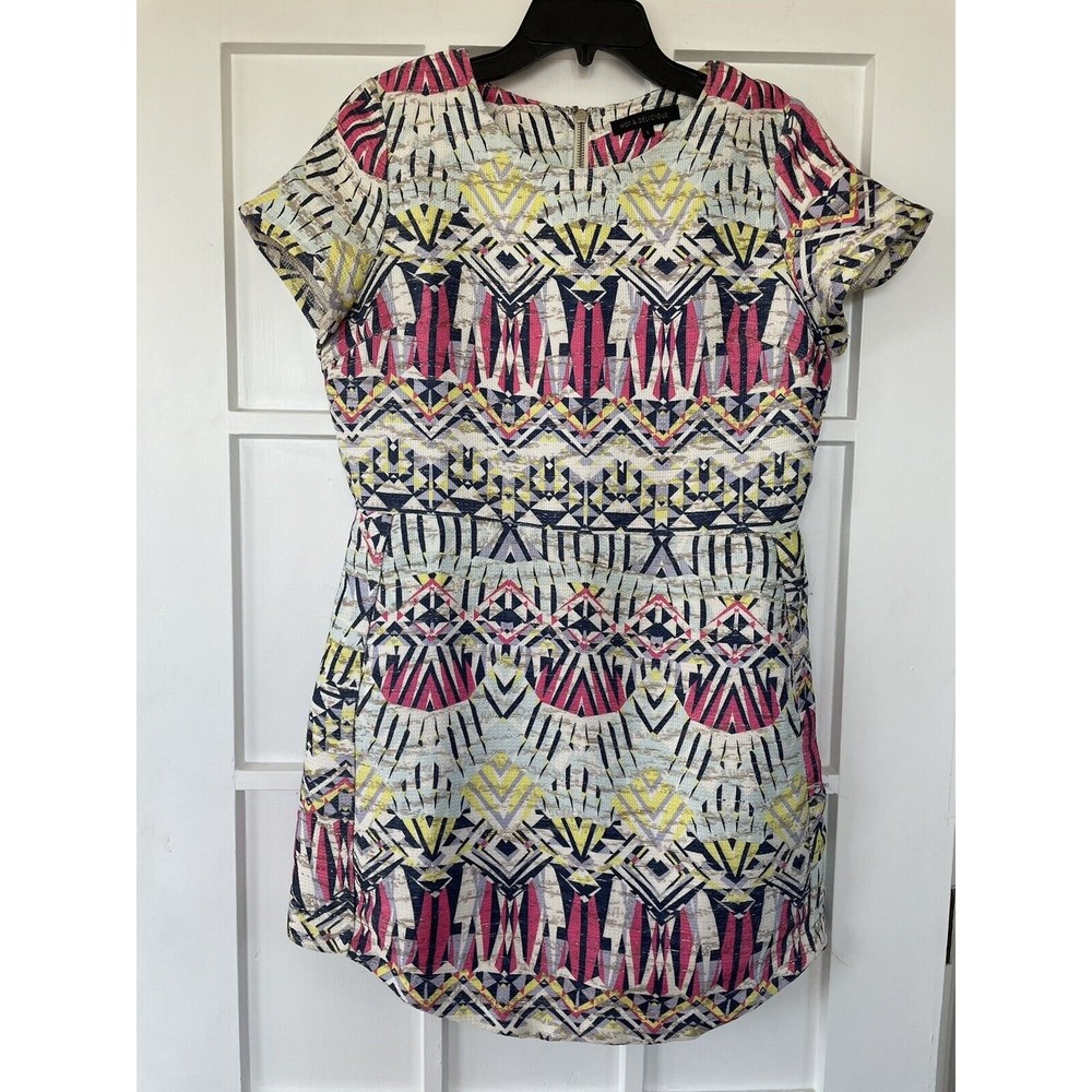 Hot & Delicious Large Multi- Color Mini Dress Lined Zip Close Size Large